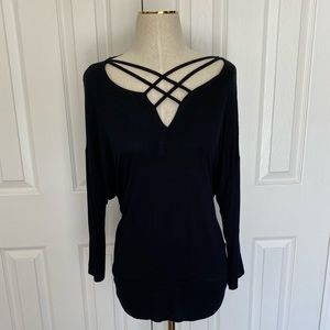 Black CrissCross Front Lightweight Top